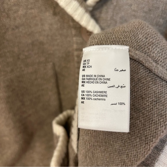 Charter Club 100% Cashmere Tipped Shawl-Collar Boyfriend Cardigan in Brown Sugar - Picture 10 of 11